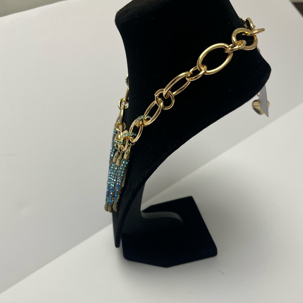 NWT โ๏ธ๐โ๏ธ Betsey Johnson Mermaid Jewels Blue Rhinestone Sardine Fish Necklace - Picture 11 of 16